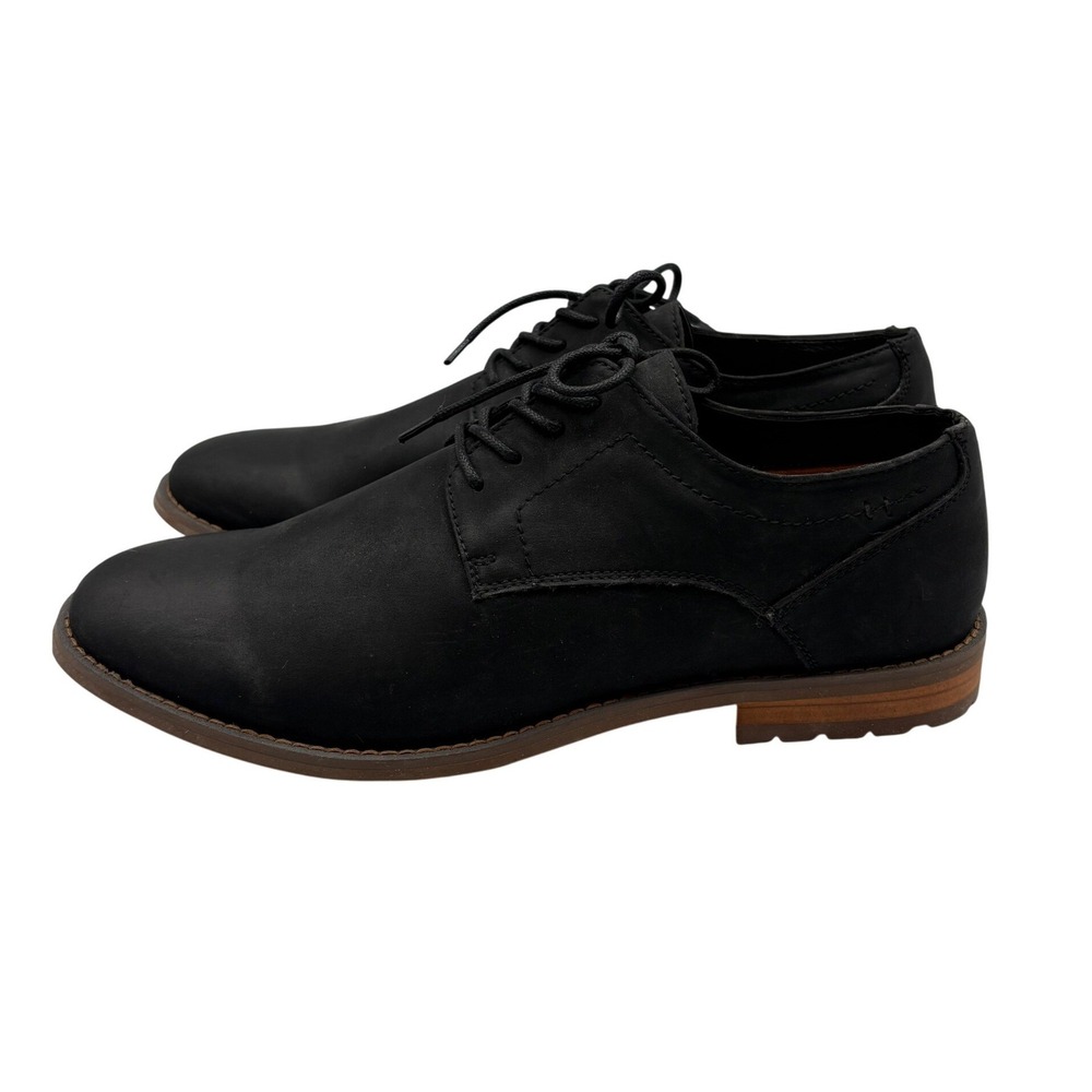 J75 by JUMP Oxford Dress Shoes Mens 10.5 Black Excellent Matte Plain Toe Lace Up